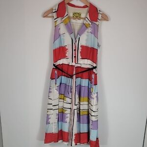 Floreat Colorful Geometric Midi Dress